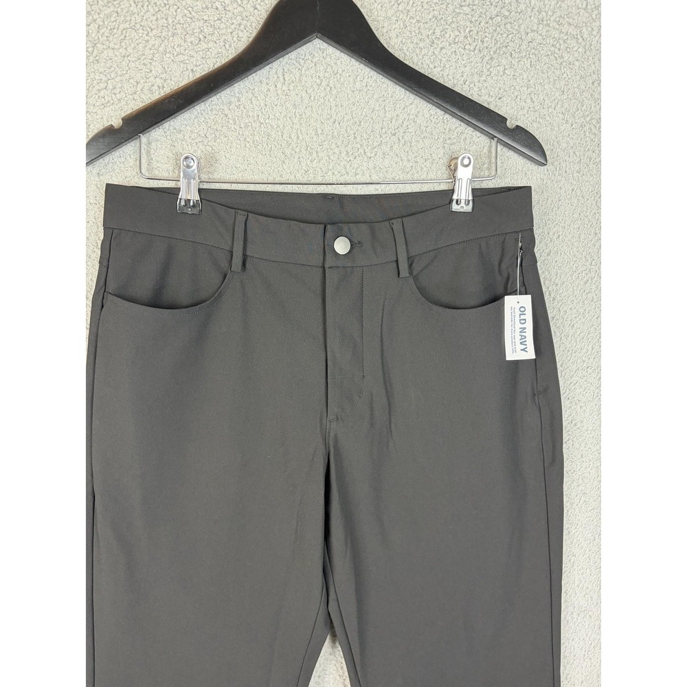 Old Navy Pants Mens 31x32 Black Tech Hybrid Woven Straight Pockets Stretch New